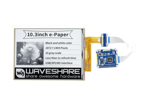 Waveshare 10.3inch e-Paper HAT, 1872 x 1404 Resolution, Flexible E-Paper Display, Compatible with Raspberry Pi/Windows PC/STM32 von Waveshare