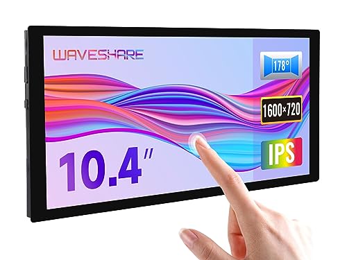 Waveshare 10.4inch QLED Quantum Dot Touch Display, Compatible with Raspberry Pi,Capacitive Touch, High Brightness, 1600×720, Optical Bonding Toughened Glass Panel, HDMI Interface,Adjustable Brightness von Waveshare