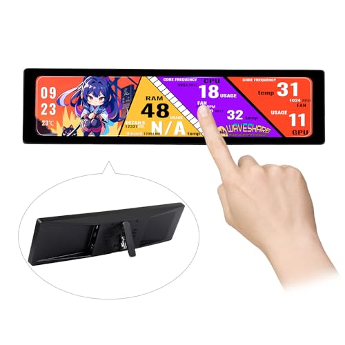 Waveshare 11.9inch IPS Touch Screen, 320x1480 Pixel, Toughened Glass Panel, HDMI Interface, with Hi-Fi Speaker, Collapsible Stand&Metal Case, for Raspberry Pi Screen Also for Jetson Nano/Core3566/PC von Waveshare