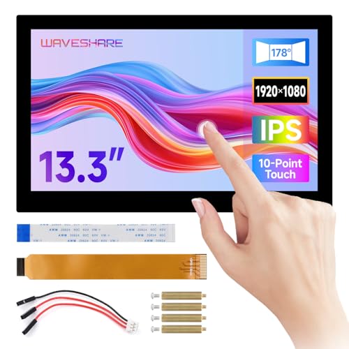 Waveshare 13.3inch High Resolution DSI Capacitive Touch Display for Raspberry Pi 5 / 4B / CM4 IO Board, 1920x1080, IPS, Toughened Glass Panel, DSI Interface, 10-Point Touch, Full Metal Back Panel Waveshare 13.3inch High Resolution DSI Capacitive Touch Display for Raspberry Pi 5 / 4B / CM4 IO Board, 1920x1080, IPS, Toughened Glass Panel, DSI Interface, 10-Point Touch, Full Metal Back Panel von Waveshare