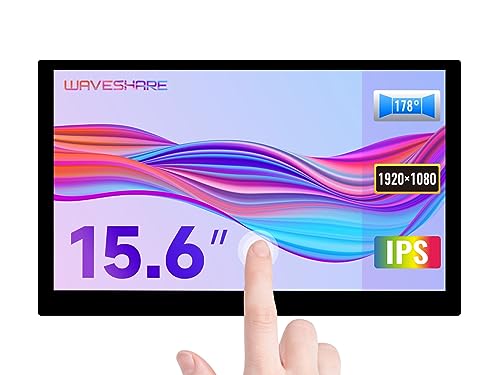 Waveshare 15.6inch QLED Display Compatible with All Versions of Raspberry Pi 4B/3B+/3B/2B 1920 × 1080 Resolution Optical Bonding IPS Toughened Glass Panel 100% SRGB Touch Screen Supports Jetson Nano von Waveshare