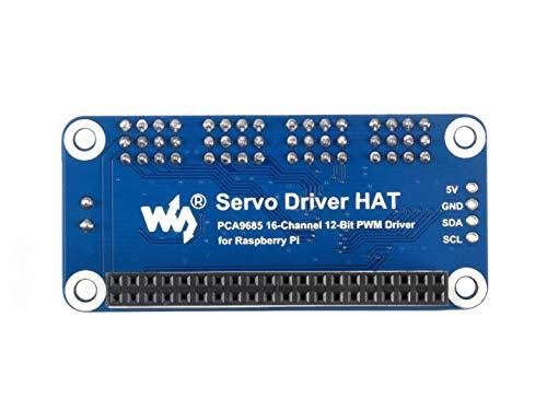 Waveshare 16-Channel PWM Output Servo Driver HAT for Raspberry Pi 12-bit I2C Interface with VIN Terminal von Waveshare