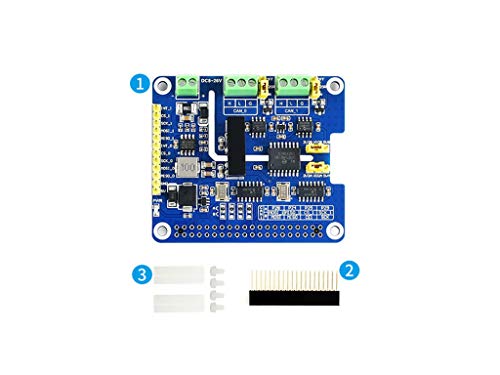 Waveshare 2-Channel(2-CH) Isolated CAN FD Expansion HAT for Raspberry Pi with Multi Onboard Protection Circuits Original CAN 2.0 Protocol up to 8Mbps Data Rate von Waveshare