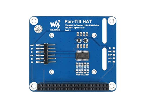Waveshare 2-DOF Pan-Tilt HAT, Compatible with Raspberry Pi Series Motherboards/Jetson Nano Waveshare 2-DOF Pan-Tilt HAT, Compatible with Raspberry Pi Series Motherboards/Jetson Nano von Waveshare