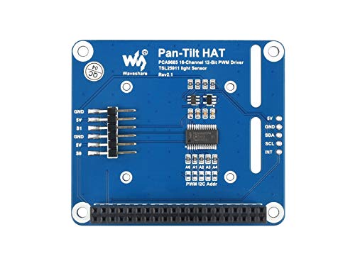Waveshare 2-DOF Pan-Tilt HAT, Compatible with Raspberry Pi Series Motherboards/Jetson Nano von Waveshare