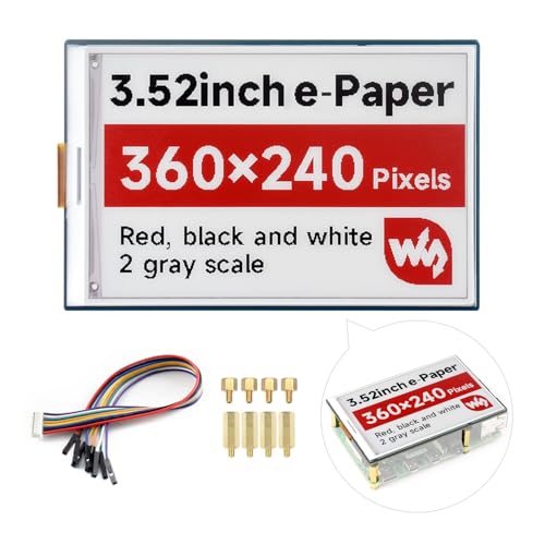 Waveshare 3.52inch e-Paper Display (B), e-Ink Display, 360x240, Red/Black/White, Compatible with Raspberry Pi 5/4B/3B/Zero/Zero W/Zero 2W/Pico/Pico, Support Jetson Nano/TX2/Xavier N/Orin and RDK X3 von Waveshare