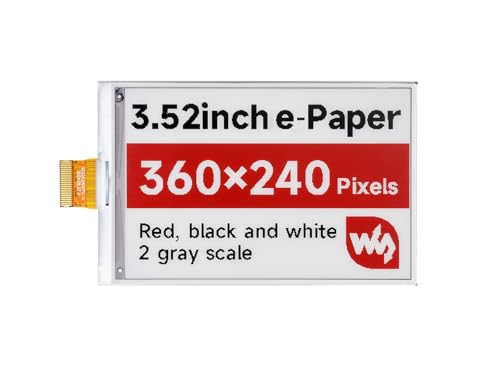 Waveshare 3.52inch e-Paper Display (B), e-Ink Display, 360x240, Red/Black/White, SPI Interface, Raw E-Paper, Without Driver Board von Waveshare