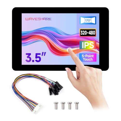 Waveshare 3.5inch Capacitive Touch Display (F) for Raspberry Pi, IPS Panel, 320x480 Resolution, 5-Point Touch, Immersion Gold Process, Toughened Glass Panel von Waveshare