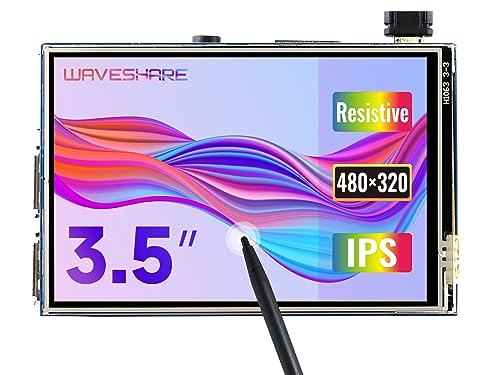 Waveshare 3.5inch Display for Raspberry Pi 4 Resistive Touchscreen 480×320 Pixel IPS Monitor SPI Interface Directly-pluggable for All Raspberry Pi Raspbian/Ubuntu Mate/Ubuntu/Kali Driver Provided von Waveshare