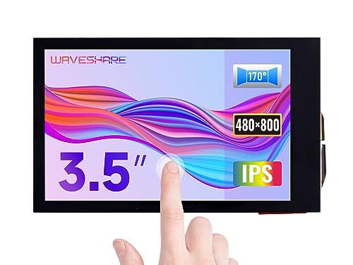 Waveshare 3.5inch IPS Capacitive Touch LCD Display, 480×800 Resolution, 5-Point Touch HDMI Display, Adjustable Brightness, Compatible with Raspberry Pi/Jetson Nano/PC Windows 11/10/8.1/8/7 von Waveshare