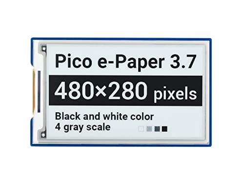 Waveshare 3.7inch E-Paper E-Ink Display Module for Raspberry Pi Pico 480×280 Pixels Black/White SPI Interface Partial Refresh Support von Waveshare