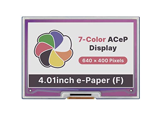 Waveshare 4.01inch Colorful E-Paper 640×400 Pixels E-Ink Display HAT for Raspberry Pi/Jetson Nano Support ACeP 7-Color with SPI Interface von Waveshare
