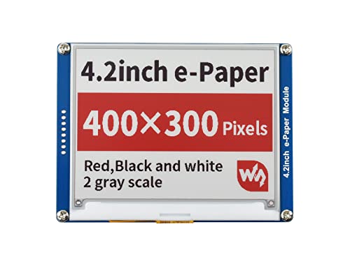 Waveshare 4.2 Inch E-Paper Display Module(B) Kit 400x300 Resolution Red Black White Three-Color E-Ink Screen Electronic Paper Module for Raspberry Pi/Jetson Nano/Arduino/STM32 via SPI Interface von Waveshare