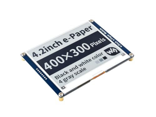 Waveshare 4.2inch E-Paper Display Module, 400x300 Resolution, Supports Black/White 2-Color, Compatible with Jetson Nano/Raspberry Pi 4B/3B+/3A+/3B/2B/1B+/1A+/Zero 2 W/Zero W/Zero von Waveshare