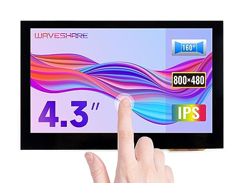 Waveshare 4.3 inch Display for Raspberry Pi 4 Capacitive Touchscreen HDMI LCD (B) 800x480 Hardware Resolution IPS Monitor Support All Raspberry Pi/Jetson Nano/Windows 10/8.1/8/7 PC/BB Black von Waveshare