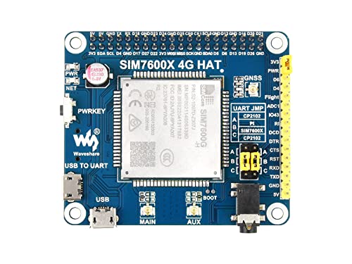 Waveshare 4G/3G/2G/GSM/GPRS/GNSS HAT for Raspberry Pi Jetson Nano Based on SIM7600G-H Supports LTE CAT4 up to 150Mbps for Downlink Data Transfer The Global Version Positioning Module von Waveshare