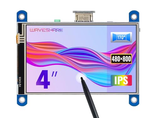 Waveshare 4inch HDMI LCD, 480×800 Resolution, Resistive Touch Screen, Compatible with Raspberry Pi/PC Windows von Waveshare