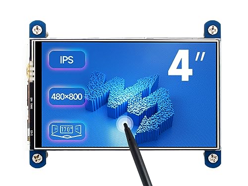 Waveshare 4inch HDMI LCD, Resistive Touch IPS Screen, 480×800 Resolution, Compatible with Raspberry Pi 4B/3B+/3A+/3B/2B/1B+/1A+/Zero 2 W/Zero W/Zero, Used as a Computer Monitor (No Touch) von Waveshare