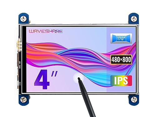 Waveshare 4inch HDMI LCD, Resistive Touch IPS Screen, 480×800 Resolution, Compatible with Raspberry Pi 4B/3B+/3A+/3B/2B/1B+/1A+/Zero 2 W/Zero W/Zero, Used as a Computer Monitor (No Touch) von Waveshare