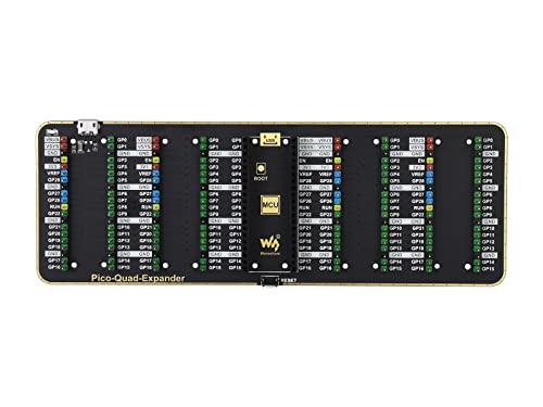 Waveshare 4xPorts Quad GPIO Expander, Supports USB External Power Supply, Compatible with Raspberry Pi Pico Series Motherboard von Waveshare