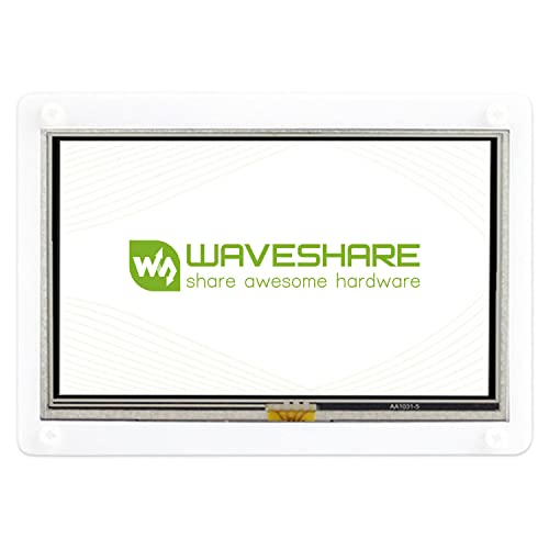 Waveshare 5 Inch Display for Raspberry Pi 4 Resistive Touchscreen 800x480 High Resolution HDMI LCD with Bicolor Bracket Case Mini Portable Monitor Compatible for All Raspberry Pi Drivers provided von Waveshare