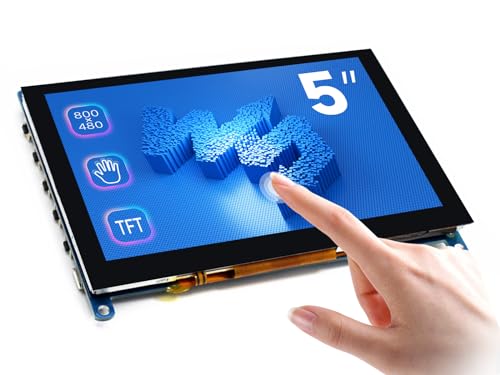 Waveshare 5 inch Display Capacitive Touchscreen HDMI LCD (H) 800x480 Resolution Supports All Raspberry Pi/Windows 10/8.1/8/7 Computer Monitor/Game Console/Multi Mini-PC BB Black 5Zoll Bildschirm von Waveshare