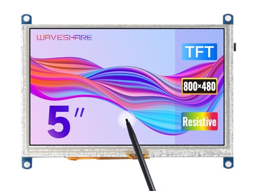 Waveshare 5 inch Display for Raspberry Pi 4 Resistive Touchscreen HDMI LCD (G) 800x480 Resolution Supports All Raspberry Pi/Windows 10/8.1/8/7 PC Computer Monitor/Multi Mini-PCs/Game Console von Waveshare