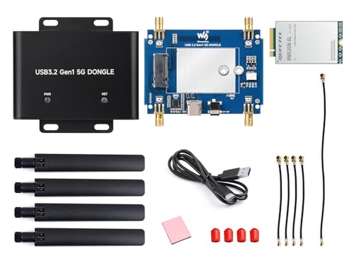 Waveshare 5G DONGLE Expansion Board, USB 3.2 Port, Aluminum Alloy Case, Quad Antennas, Onboard M.2 Key B Interface Comes with The Qualcomm RM530N-GL 5G Sub-6G & mmWave Module, Global Applicable Waveshare 5G DONGLE Expansion Board, USB 3.2 Port, Aluminum Alloy Case, Quad Antennas, Onboard M.2 Key B Interface Comes with The Qualcomm RM530N-GL 5G Sub-6G & mmWave Module, Global Applicable von Waveshare