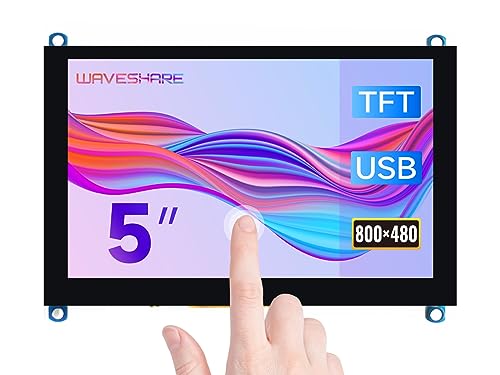 Waveshare 5inch HDMI LCD (H), Capacitive Touch Screen, 800×480 Resolution, Compatible with Raspberry Pi 4B/3B+/3A+/3B/2B/1B+/1A+/Zero 2 W/Zero W/Zero/Jetson Nano/PC/Game Console von Waveshare