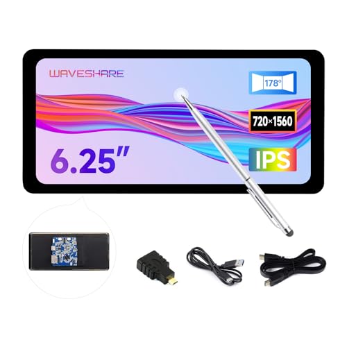 Waveshare 6.25inch Berühren Bildschirm Capacitive Touch Display Compatible with Raspberry Pi 5/4B/A+/B+/2B/3B/3B+/Zero W/Zero WH 720×1560 HDMI Interface IPS Panel 5-Point Touch von Waveshare