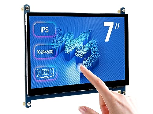 Waveshare 7 inch Control Panel Display for Raspberry Pi 4 Capacitive Touchscreen HDMI LCD (C) 1024x600 Resolution IPS with 170° View Angle Support All Raspberry Pi/Windows 10/8.1/8/7 PC Monitor von Waveshare