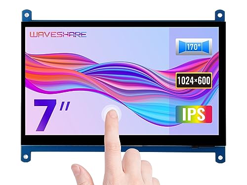 Waveshare 7 inch Control Panel Display for Raspberry Pi 4 Capacitive Touchscreen HDMI LCD (C) 1024x600 Resolution IPS with 170° View Angle Support All Raspberry Pi/Windows 10/8.1/8/7 PC Monitor von Waveshare