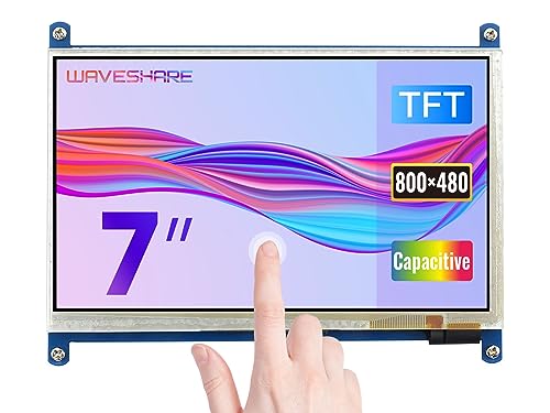 Waveshare 7 inch Display for Raspberry Pi 4 Capacitive 5-Points Touchscreen HDMI LCD (B) 800x480 Resolution Supports All Raspberry Pi/Windows PC Driver Free Low Power Consumption von Waveshare