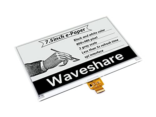 Waveshare 7.5inch E-Paper, 800×480 Resolution, Raw Display(Without PCB), Compatible with Jetson Nano/Raspberry Pi 4B/3B+/3A+/3B/2B/1B+/1A+/Zero 2 W/Zero W/Zero von Waveshare
