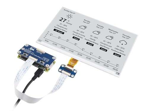 Waveshare 7.5inch E-Paper HAT Display Module, 800×480 Resolution, Supports Black/White 2 Colors, Compatible with Jetson Nano/Raspberry Pi 4B/3B+/3A+/3B/2B/1B+/1A+/Zero 2 W/Zero W/Zero von Waveshare