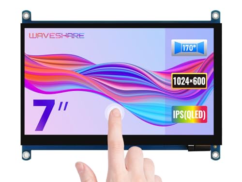 Waveshare 7inch QLED Quantum Dot Display Capacitive Touch Screen 1024×600 G+G Toughened Glass Panel Support Raspberry Pi/Jetson Nano/PC/Game Console von Waveshare