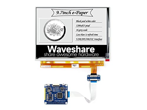 Waveshare 9.7 inch E-Ink Display HAT for Raspberry Pi Zero/Zero W/Zero WH/2B/3B/3B+ E-Paper Screen with 1200x825 Resolution IT8951 Controller USB/SPI/I80 Interface von Waveshare