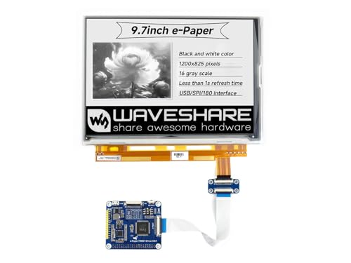 Waveshare 9.7inch e-Paper HAT, 1200x825 Resolution, Compatible with Raspberry Pi Series Boards, Suitable for Shelf Labels, Industrial Instruments, etc von Waveshare