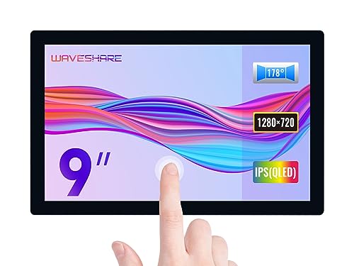 Waveshare 9inch Control Panel,Compatible with Raspberry Pi/Jetson Nano,QLED Quantum Dot Display, 1280×720, Toughened Glass Panel, HDMI Interface, Wide Color Gamut,Up to 10-Point Touch von Waveshare