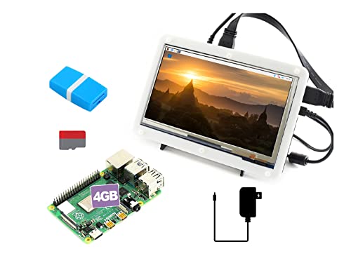 Waveshare All-In-One Computer, Consists of Raspberry Pi 4 Model B, 7inch Capacitive Touch HDMI LCD, and TF Card von Waveshare