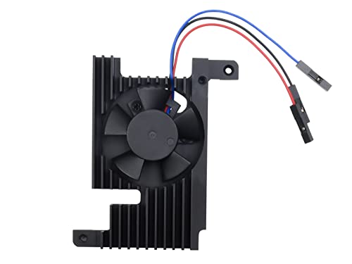 Waveshare Aluminum Alloy Cooling Fan Compatible with Raspberry Pi 4 Model B 1GB/2GB/4GB/8GB Dedicated All-In-One PWM Speed Adjustment with Fan Adapter V2 von Waveshare