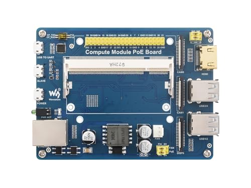 Waveshare Compute Module IO Board with PoE Feature Composite Breakout Board for Developing with Raspberry Pi CM3 / CM3L / CM3+ / CM3+L von Waveshare