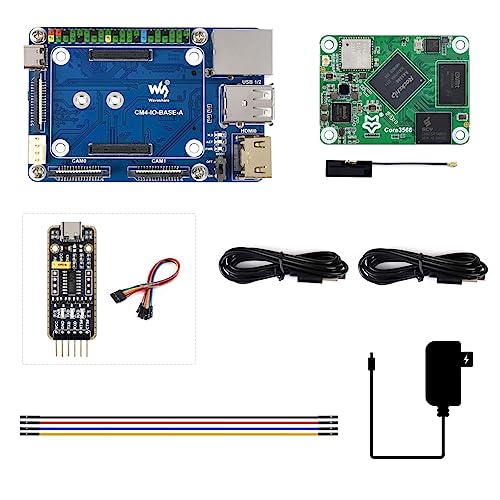 Waveshare Core3566 KIT A Compatible with Raspberry Pi CM4, Package Contain Core3566102032,CM4-IO-BASE-A Board and Necessary Accessories,Rockchip RK3566 Quad-core Processor,with Wireless von Waveshare
