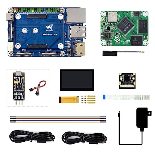 Waveshare Core3566 KIT F Compatible with Raspberry Pi CM4, Package Contain Core3566104032,CM4-to-Pi4-Adapter,HDMI to Micro HDMI Adapter,IMX219-77 Camera,4.3inch DSI LCD and Necessary Accessories von Waveshare