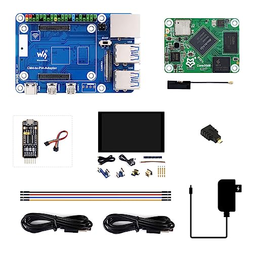 Waveshare Core3566 KIT H Compatible with Raspberry Pi CM4, Package Contain Core3566104032,CM4-to-Pi4-Adapter,HDMI to Micro HDMI Adapter,8DP-CAPLCD and Necessary Accessories,with Wireless von Waveshare