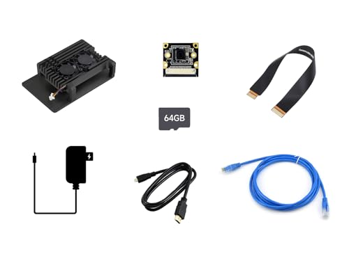 Waveshare Dual Camera Accessories, Compatible with Raspberry Pi 5, Bundle with 2pcs PI5-IMX219-77 Camera,TF Card 64GB, Power Supply and so on (7 Items) von Waveshare