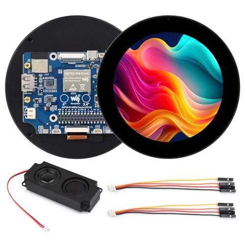 Waveshare ESP32-P4 3.4inch Round Touch Display Development Board, 800 x 800 Resolution, 170° Viewing Angle, Optical Bonding Toughened Glass Panel, Onboard Dual Microphones, Support Wi-Fi 6 / BT5 von Waveshare