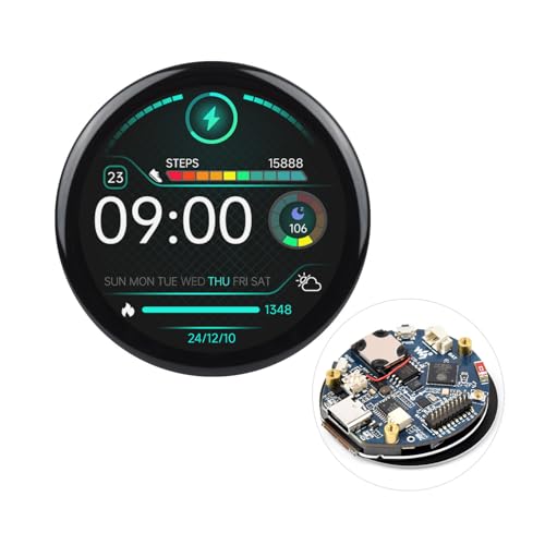 Waveshare ESP32-S3 1.46inch Round Display Development Board, 412×412, Supports Wi-Fi & BLT, Accelerometer and Gyroscope Sensor, Onboard Speaker and Microphone, with Protective Cover Glass von Waveshare