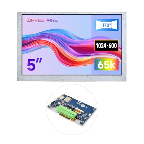 Waveshare ESP32-S3 5inch Display Development Board, 1024×600, 178° Viewing Angle, 32-Bit LX7 Dual-Core Processor, Up to 240MHz Frequency, Supports WiFi & Bluetooth, with Onboard Antenna, No Touch Waveshare ESP32-S3 5inch Display Development Board, 1024×600, 178° Viewing Angle, 32-Bit LX7 Dual-Core Processor, Up to 240MHz Frequency, Supports WiFi & Bluetooth, with Onboard Antenna, No Touch von Waveshare