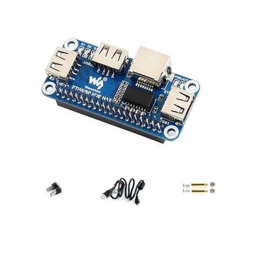 Waveshare Ethernet/USB HUB HAT for Raspberry Pi, 1x RJ45 Ethernet Port Based on RTL8152B Chip, 3X USB Ports Perfectly Fit The Zero/Zero W/Zero WH von Waveshare